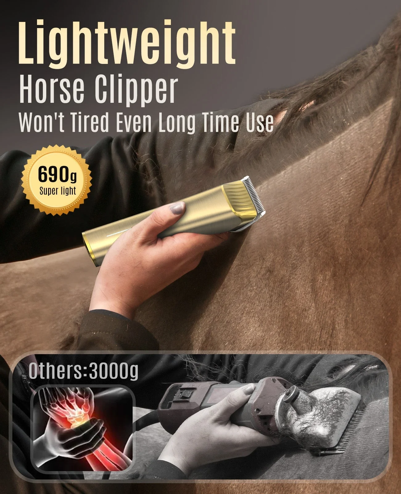 Oneisall RK-034 Cordless Horse Clippers - Image 5