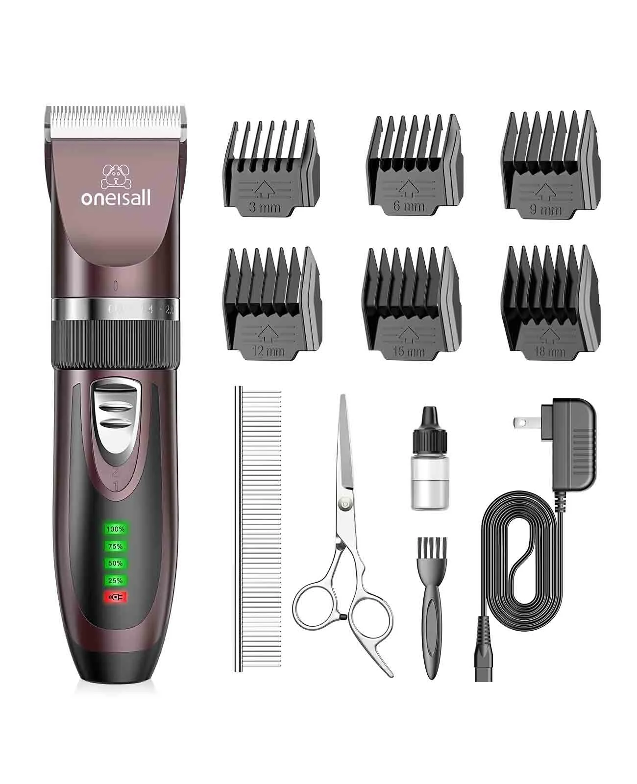 Oneisall X2 2 Speeds Dog Clipper & Dog Grooming Kit - Image 11